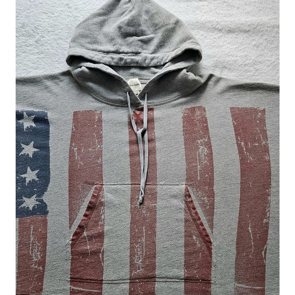 HAUTE HIPPIE cool collectible travel usa flag free people hooded poncho cape o/s - Picture 6 of 12